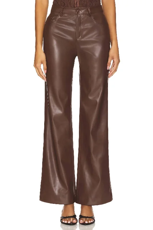 All Season Basics Discount Zenobia Faux Leather Pant In Java