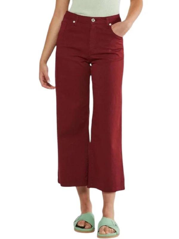 Wardrobe Essentials Cotton Flare Trousers In Goji