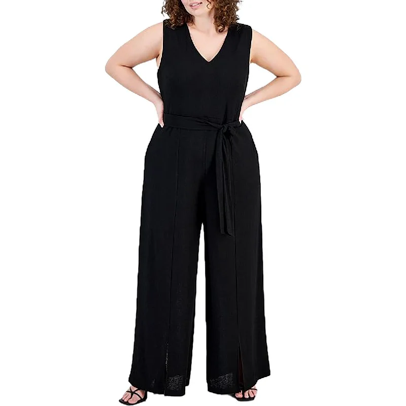 Special Offer Plus Womens V Neck One Piece Jumpsuit