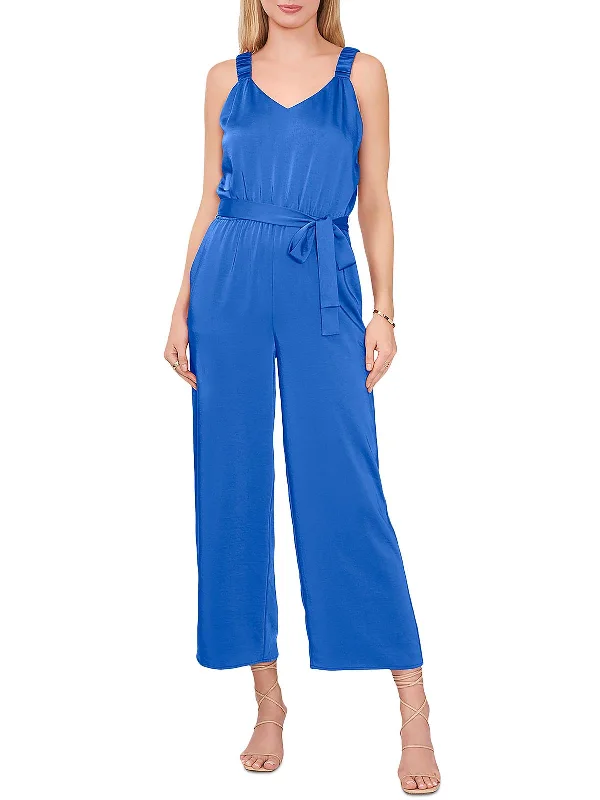 Bold Fashion Womens Belted Cropped Jumpsuit