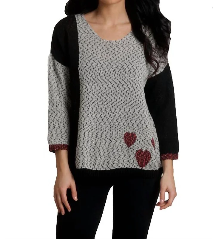 Season Transition Versatile Wear Clearance Crochet Heart Top In Frost Multi