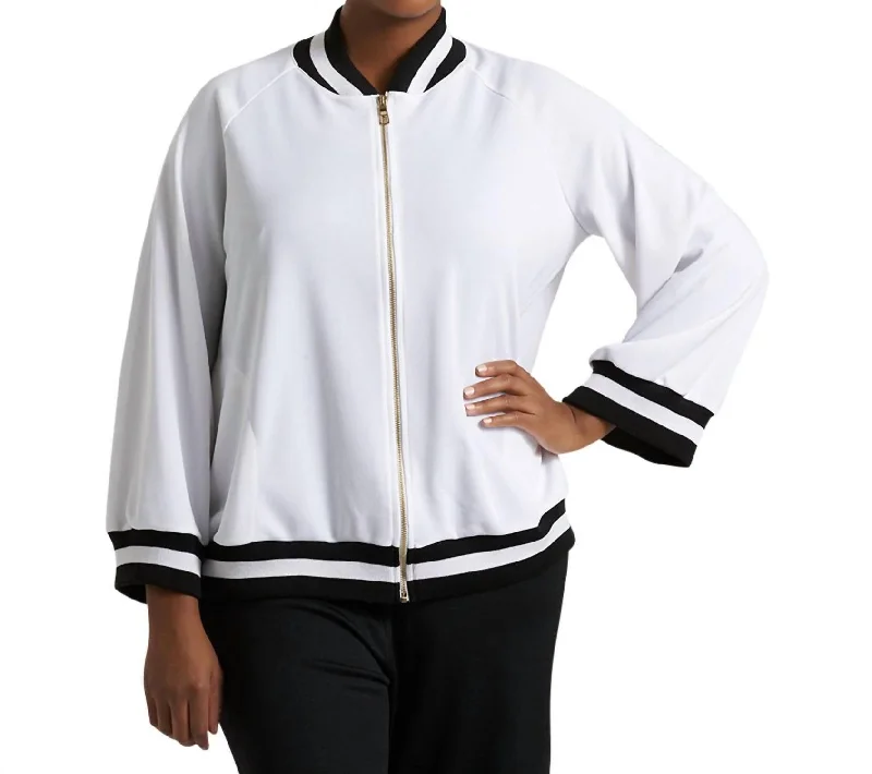 Limited - Edition Drops Plus Size Hudson Bomber Jacket In White