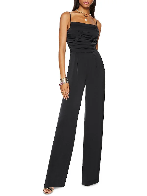 Elegant Styles Womens Ruched Pleated Jumpsuit