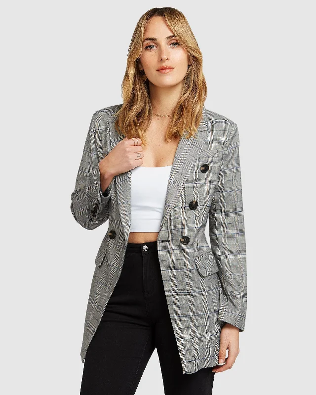 Limited Time Offer Too Cool For Work Plaid Blazer