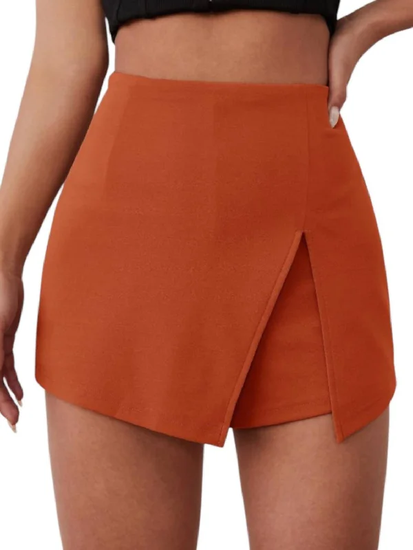 Exclusive Sale Other Side Rust Terry Skort In Orange