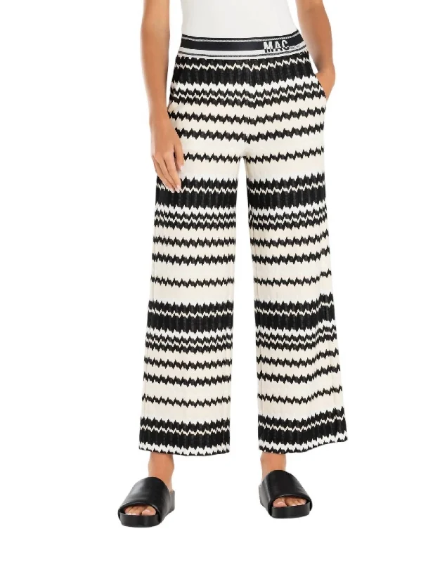 Season Transition Versatile Wear Clearance Palazzo Cropped Pant In Ecru/black