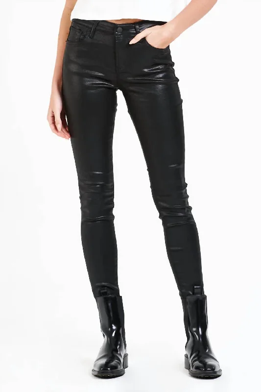 Find Your Unique Flair Gisele High Rise Ankle Skinny Pant In Black Coated