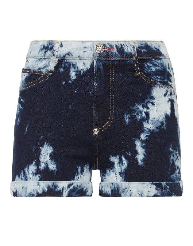 Essentials On Sale Denim High waist Hot pants Bleached