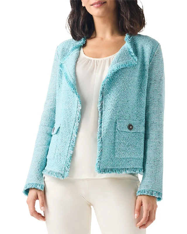 Athleisure Wear NIC+ZOE Fringe Mix Knit Pocket Jacket