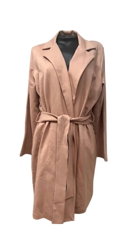 Mid - Week Surprise Ponte Trench Coat In Almondine