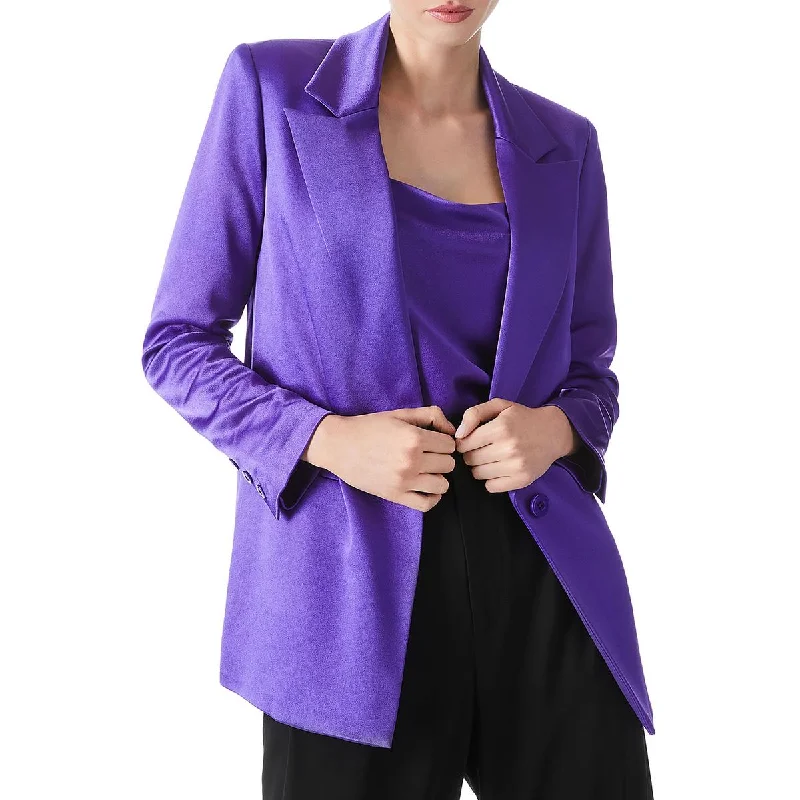 Limited - Time Bundle Womens Satin Office One-Button Blazer