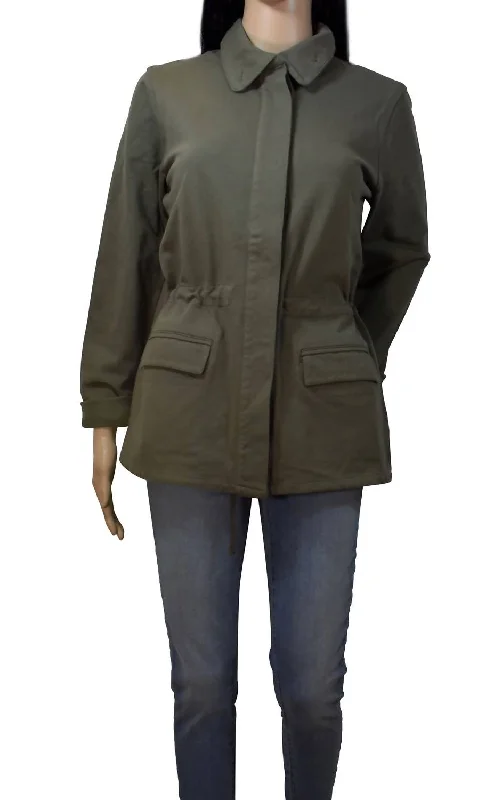 Limited Time Offer Women Argn Drawstrings Lightweight Jacket In Army Green