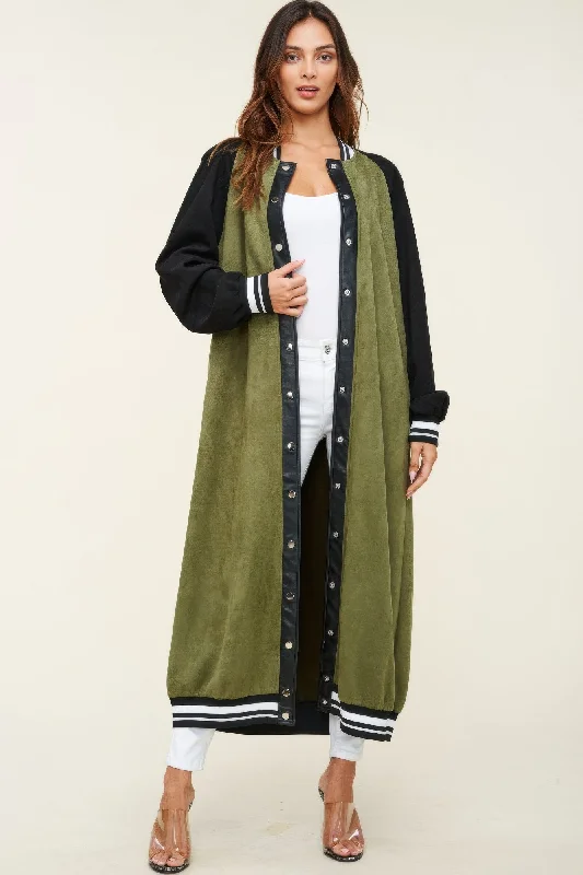 Sophisticated Outfits FASHNZFAB Women's Maxi Faux Suede Jacket