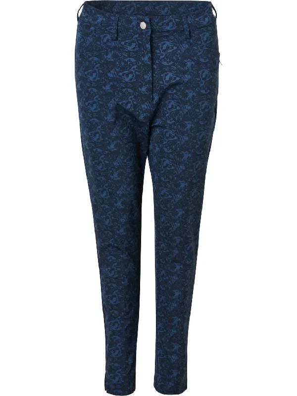 Casual Chic Women Elite Graphic 7/8 Trousers In Peacock Blue