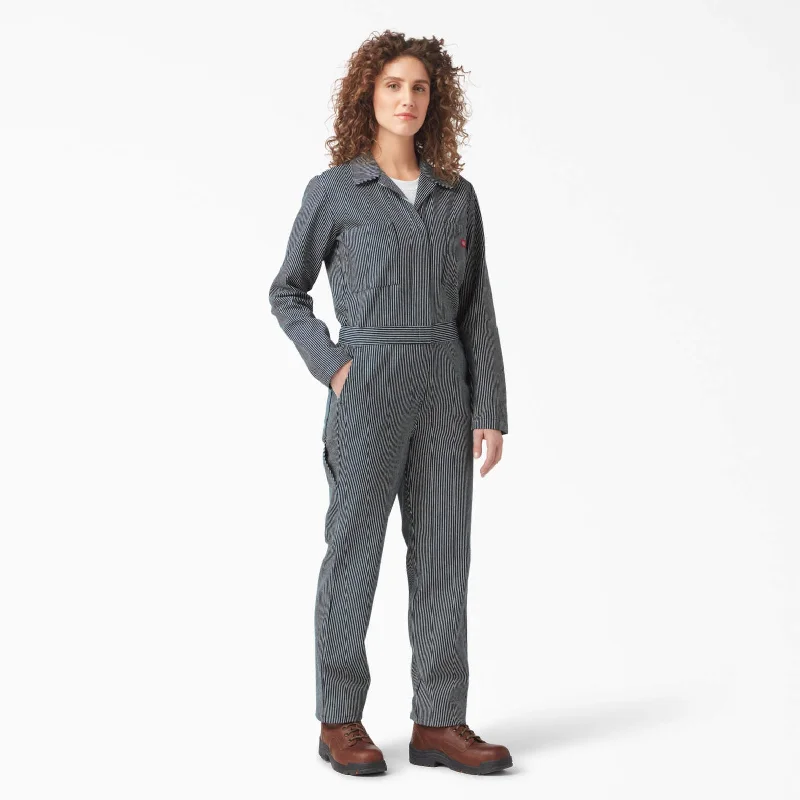 Limited Time Special Offer Dickies Women's Long Sleeve Hickory Stripe Coveralls