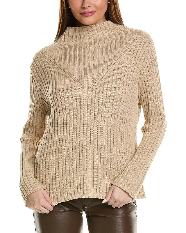 Casual Fashion Hannah Rose Chunky Rib Funnel Neck Cashmere-Blend Sweater