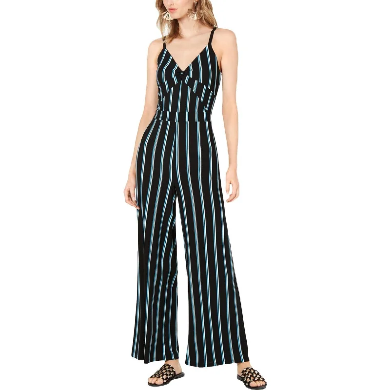 Seasonal Trend Womens Striped Twist Front Jumpsuit