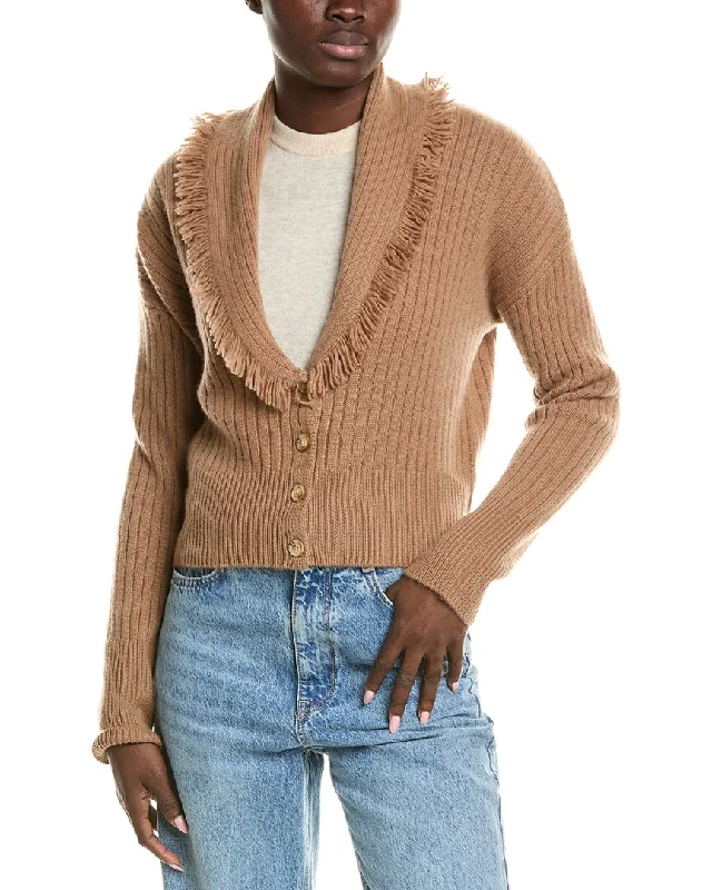 Clearance Sale QUINN Jersey Waterfall Wool & Cashmere-Blend Cardigan