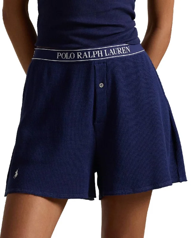 Holiday Sale Waffle Knit Boxer Short In Navy