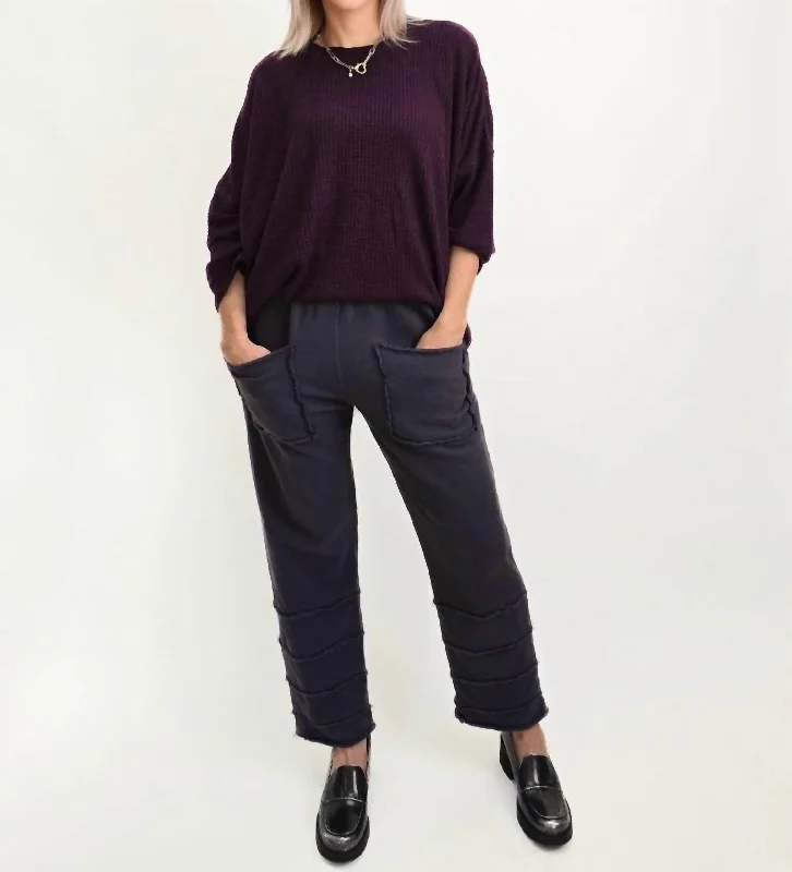 Relaxed Style Straight Leg Slim Pants In Charcoal