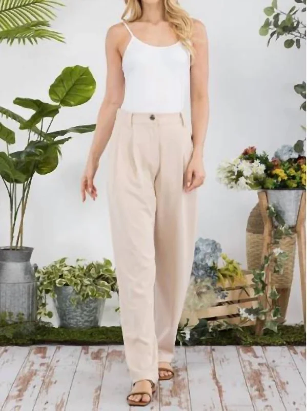 Sophisticated Style High Waisted Trouser In Taupe