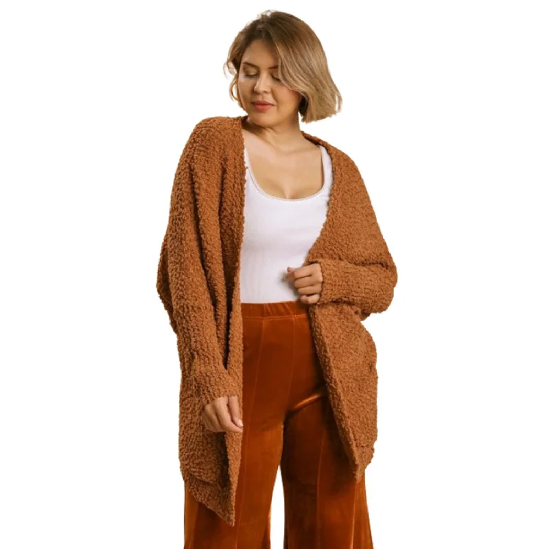 Wardrobe Upgrade Open Front Oversized Cardigan Sweater With Pockets