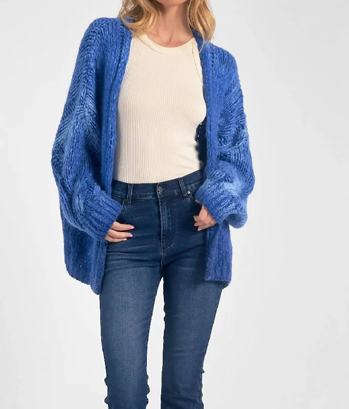 Discover Promotions Chunky Cardigan In Blue