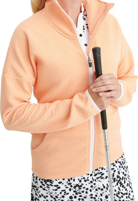 Feminine Soft - Hued Look Women's Sunningdale Women Golf Jacket In Apricot