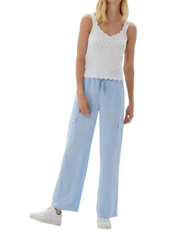 Trendy Styles Easy Leg Cargo Pant In Ice