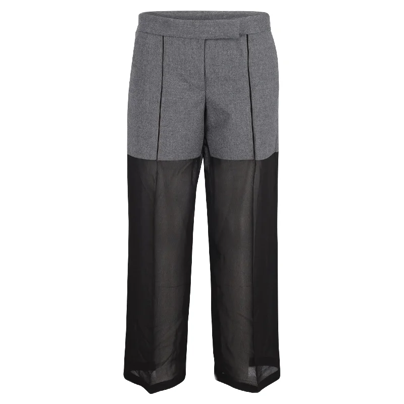 Chic Style Viktor & Rolf Two-Tone Pants in Black and Grey Wool