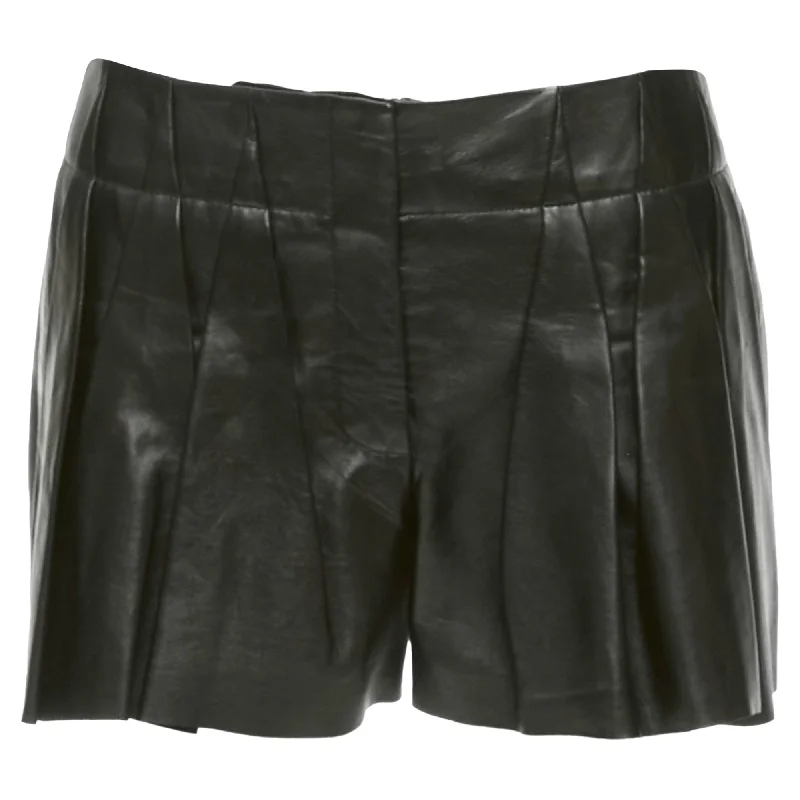 Style Beyond Borders Alexander Wang Lambskin Leather Pleated Front Shorts