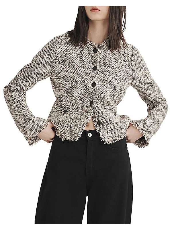 Chic Style Carmen Womens Tweed Suit Separate Collarless Blazer