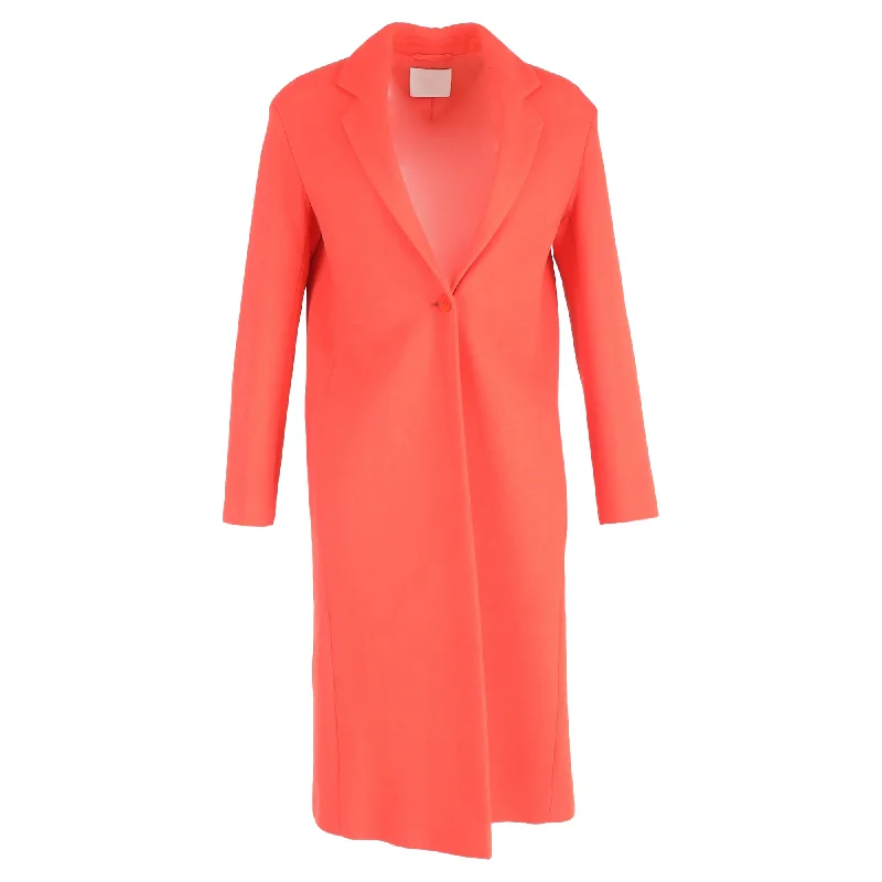 Seasonal Trend Hugo Boss Single-Breasted Coat in Orange Wool