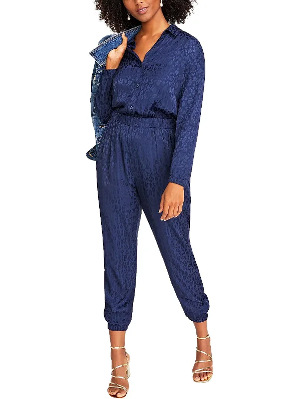 Chic And Comfortable Womens Jacquard Ankle Jumpsuit