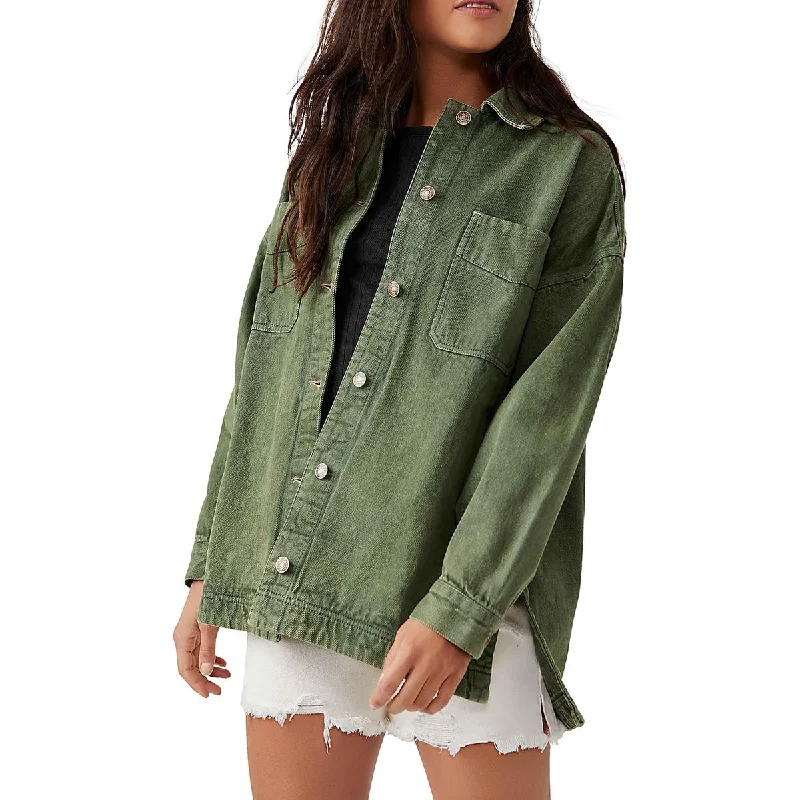 Athleisure Wear Promotion Womens Cotton Oversized Shirt Jacket