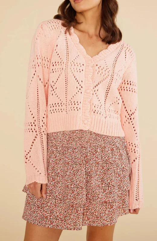 Fashion Essentials Cara Cardigan In Pink