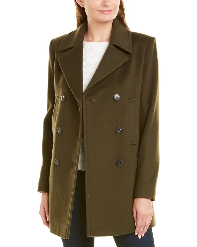 Browse Our Top Products FLEURETTE Double-Breasted Wool Peacoat