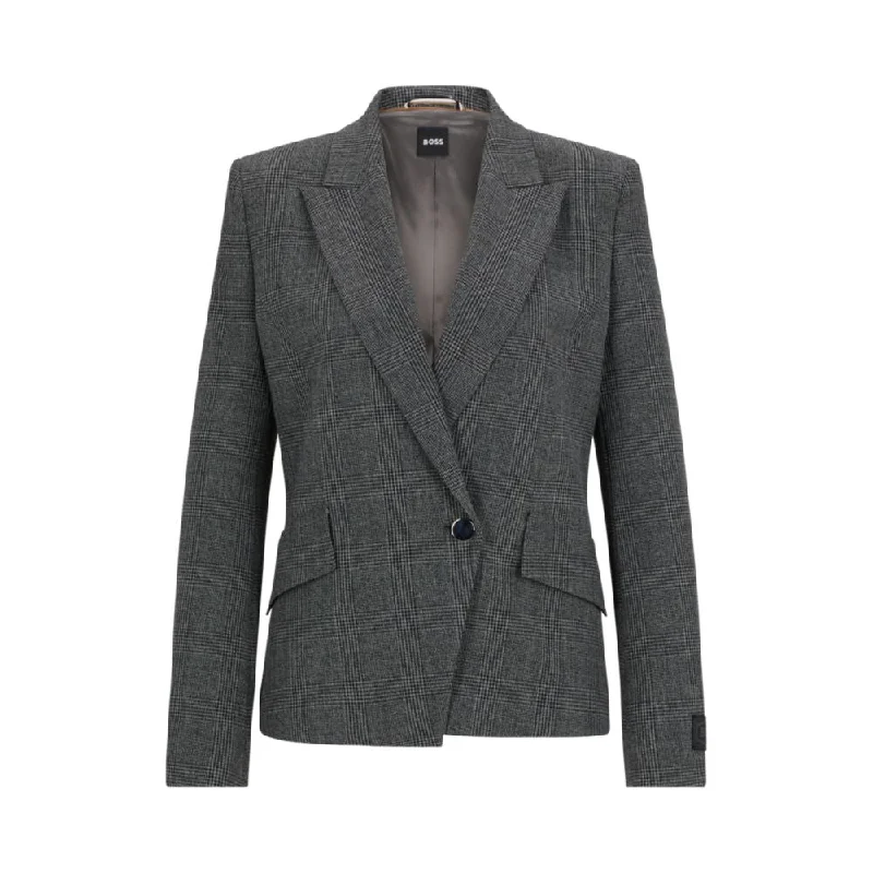 Trendy Threads Regular-fit jacket in checked fabric with peak lapels