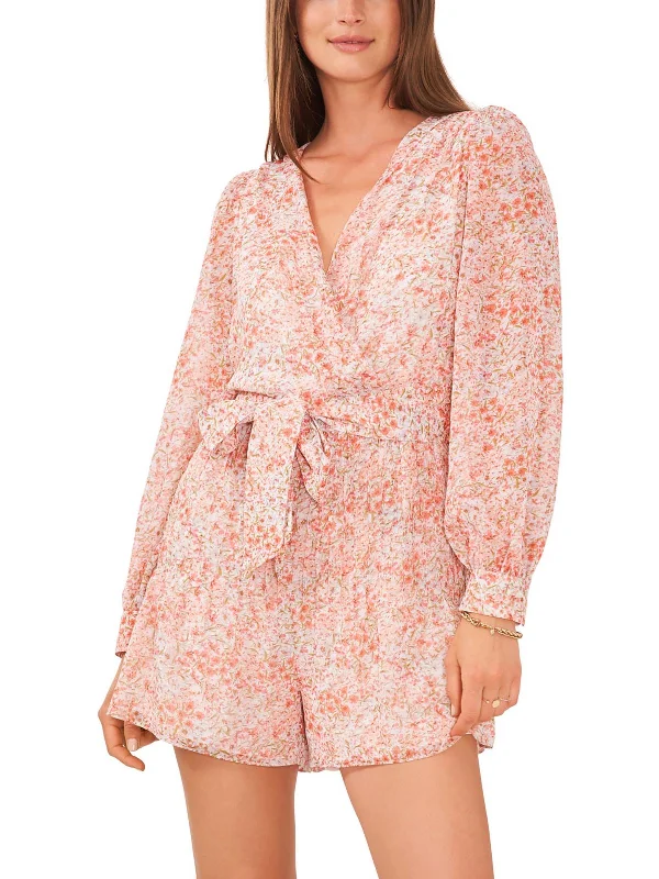 Stylish Savings Womens Floral Print Chiffon Romper