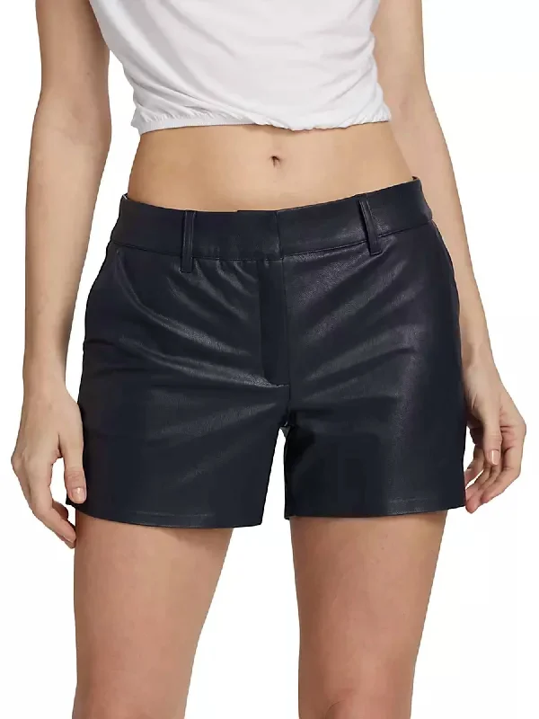 Buy More, Save More Faux Leather Tailored Shorts In Black