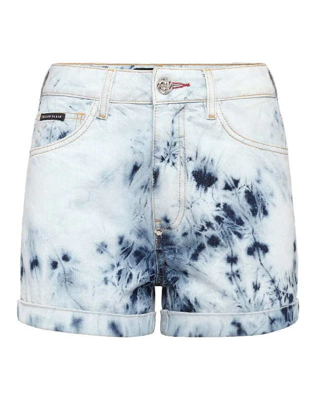 Trendy Clothing Sale Denim High waist Hot pants Bleached