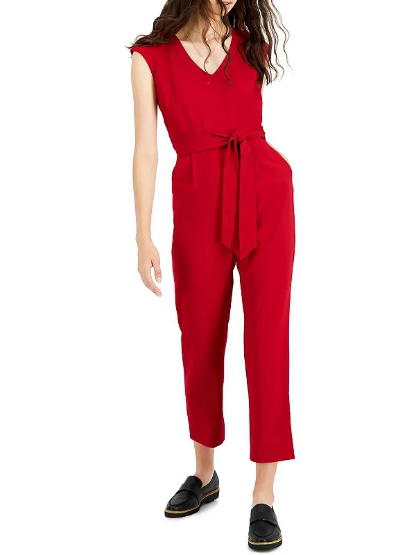 Casual Chic Womens V-Neck Polyester Jumpsuit