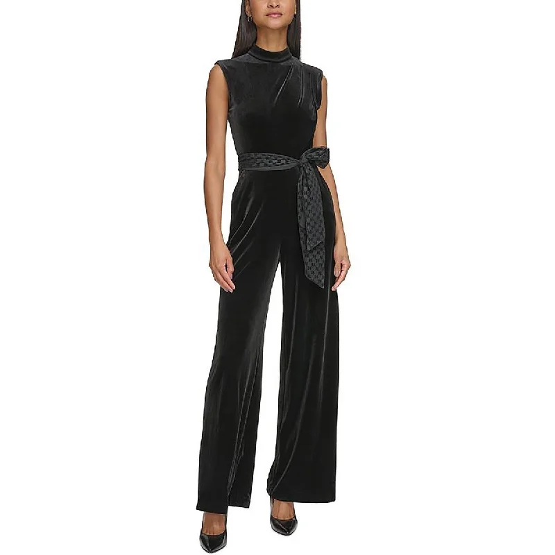 Special Occasion Wear Womens Velvet Sleeveless Jumpsuit