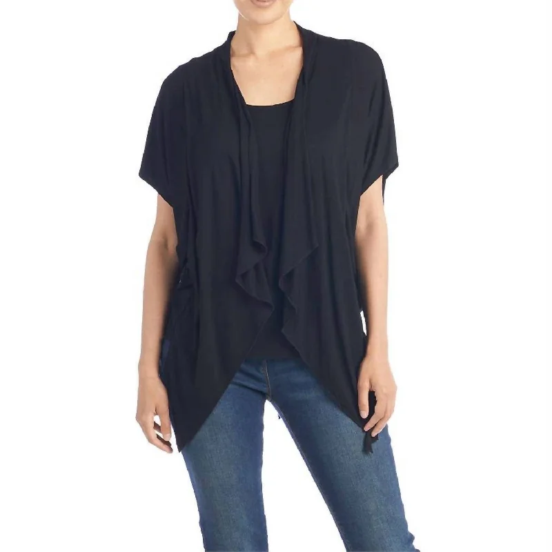 Versatile Wardrobe Essentials Abby Cardigan & Tank Set In Black