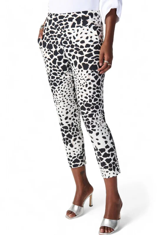 Get The Latest Trends Animal Print Capris Pant In Vanilla/multi