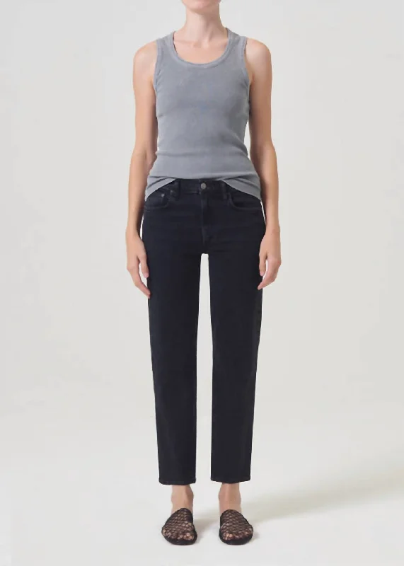 New In This Season Kye Mid Rise Straight Crop Pant In Pepper