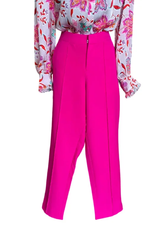 Trendy Pulse Women's Side Slit Pant In Fuchsia