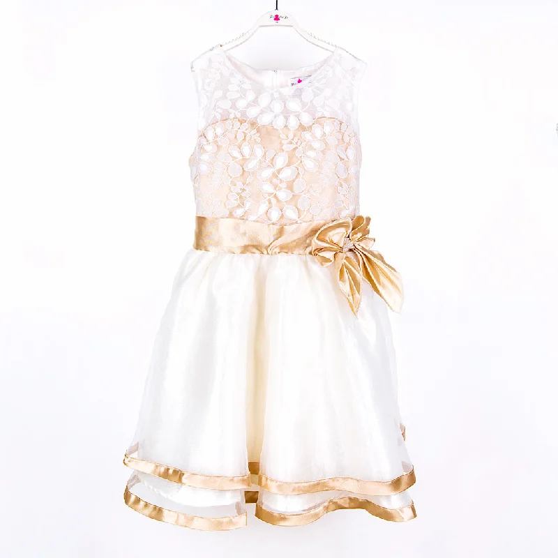 Casual Fashion Gold Organza Party Dress