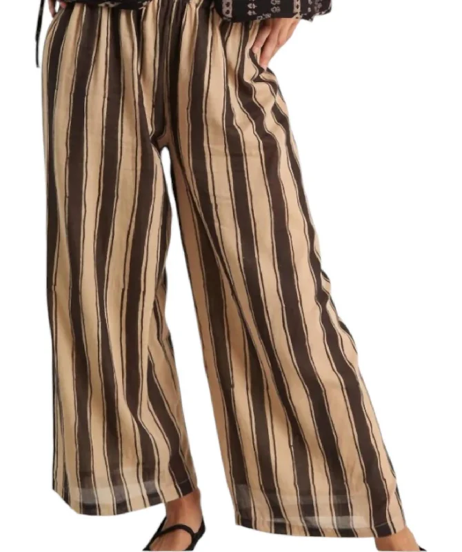 Chic Style Zebra Stroll Pants In Brown