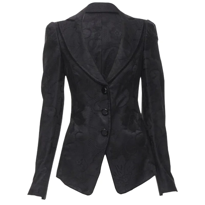 Graceful Movement Emporio Armani lace jewel button blazer